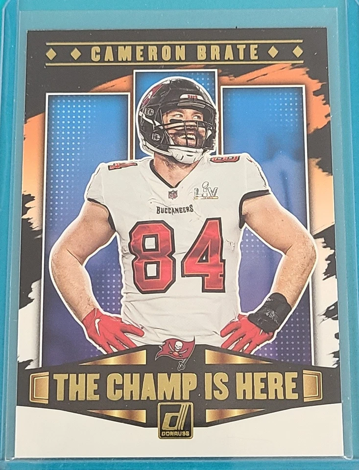 2021 Donruss Champ Is Here #CIH-7 Cameron Brate Buccaneers Football Card L1 - Image 1 of 2