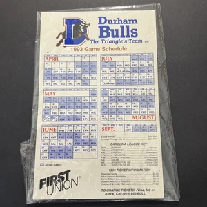 Durham Bulls 1993 calendario de juegos imán SGA Atlanta Braves equipo de ligas menores nuevo - Imagen 1 de 2