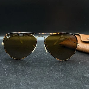 Ray-Ban RB3025-J-M Farbe 001/57 Piloten Sonnenbrille Schildpatt Italy - Bild 1 von 9
