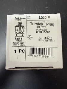 ***NUEVO*** Enchufe Turnlok Pass & Seymour Legrand L50-P 30A 125V 2P 3W Tierra - Imagen 1 de 5