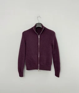 Women's Loro Piana Cashmere Sweater Cardigan Full Zip Burgundy Size XS-S - Picture 1 of 15