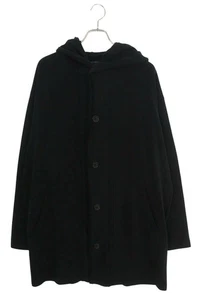 REGULATION Yohji Yamamoto men's mini fleece hoodie coat size 3 Black Solid USED - Picture 1 of 3