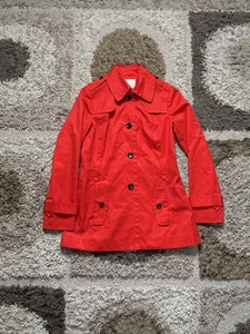 Banana Republic Trenchcoat Damen XS rot A-Linie Gürtel Longjacke Baumwolle - Bild 1 von 5
