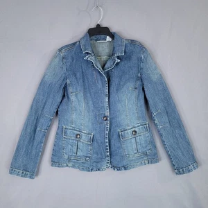 Jeanology Women's Denim Jacket Blue Size 12 Cotton Spandex - Picture 1 of 8