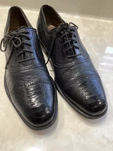 Zapatos de vestir Oxford Moreschi talla 10 marrón chocolate pierna avestruz puntera - Imagen 1 de 11