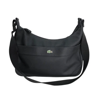 Bolso de hombro cruzado Lacoste negro para mujer ajustable forrado con correa cremallera superior Foto 1 de 4