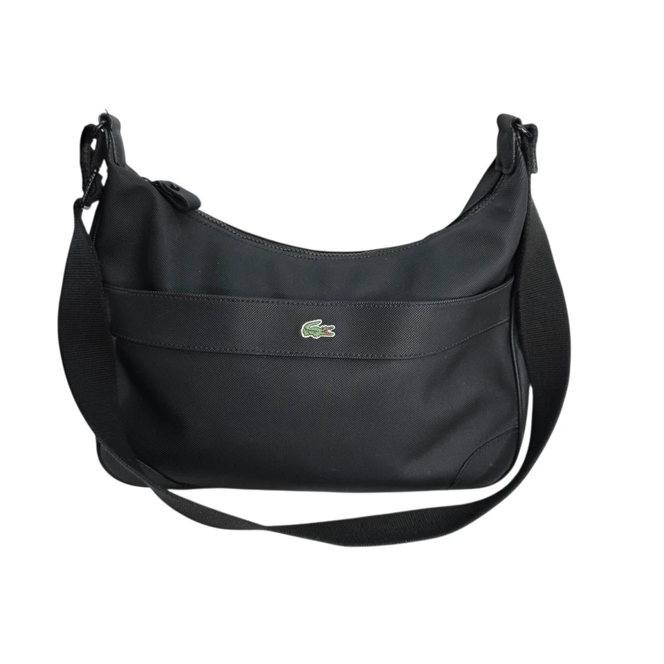 Bolso de hombro cruzado Lacoste negro para mujer ajustable forrado con correa cremallera superior Foto 1 de 4