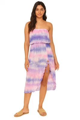 VESTIDO Feminino Becca Tie-Dye Swim Cover-Up COR Safira TAMANHO G NOVO - Imagem 1 de 4