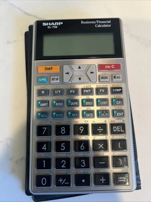 Sharp EL-738 Business Financial Calculator w/ Cover Tested Working used - Image 1 of 4