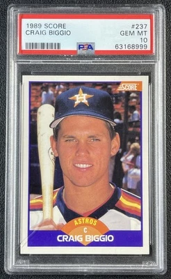 CRAIG BIGGIO PSA 10 1989 SCORE #237 ROOKIE RC ASTROS 8999 - Image 1 of 2