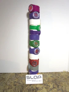 Lot of 13 Vintage Slap Watches with Rare 18" Display Stand Purple Green Red NOS - Picture 1 of 5