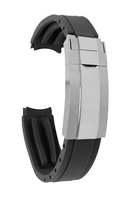 20mm Fitted Curved End Silicone Watch Band for Omega Speedmaster - Image 1 of 4