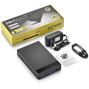 Externes Festplattengehäuse 3,5" SATA HDD SSD Gehäuse mit USB3.0 Plug-and-Play - Bild 1 von 19