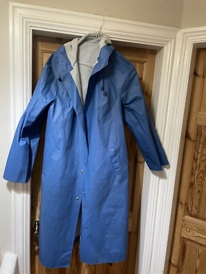 Rainspel Vintage Real Waxed Raincoat Women’s Mac Trench coat Blue - Image 1 of 4