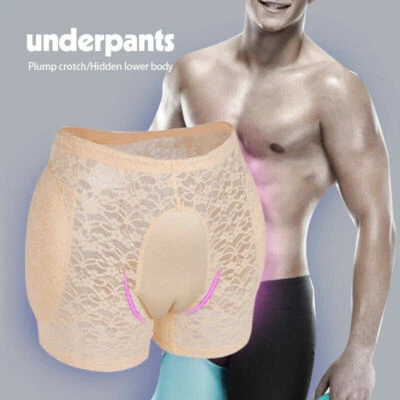 Men Padded Hip Shaper Crossdresser Camel Toe Brief Bottoms Fake Vagina Underwear - Image 1 of 4