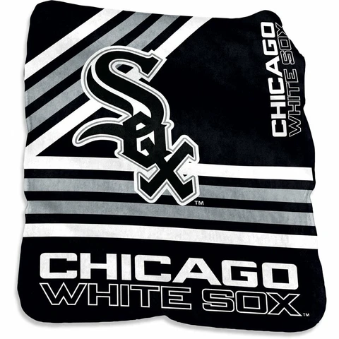 Chicago White Sox MLB Plush Raschel Logo Throw Blanket - W5281936489 Cover