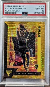 2020-21 Panini Flux Patrick Williams Gold Pulsar RC PSA Gem Mint 10 - Picture 1 of 2