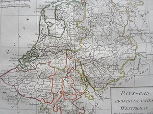 NIEDERLANDE VEREINIGTE PROVINZEN WESTFALEN KARTE ATLAS DELAMARCHE 1799 - Bild 1 von 2