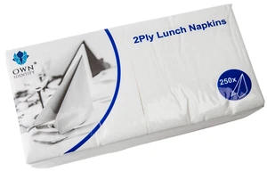 Weiße Papierservietten 250 x 2-lagig 33 cm 4-fach weich Mittagessen Servietten Einweg - Bild 1 von 3