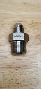 Titan Stainless Adapter Fitting 2404-08-12-SS Male 1/2" JIC-08 to Male 3/4" NPT - Picture 1 of 3