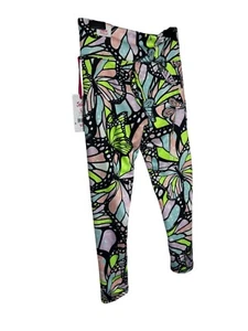 Justice Girls Butterfly Print Leggings L 12/14 Multicolor Cotton & Elastane - Picture 1 of 5