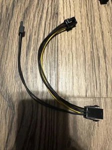 6 Pin to 6 and 2 Pin Power Supply Cable Y-Splitter 9” long  - Picture 1 of 6