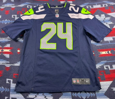 Nike Marshawn Lynch 2013/2014 On Field Jersey NFL  Game Seattle Seahawks Sz M Cover
