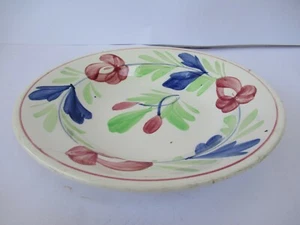 Antique Spongeware Pottery Rice Plate Soup Bowl Spatterware Belgium Pottery F71 - Picture 1 of 5