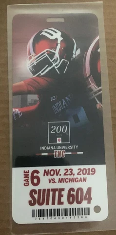 2019 Michigan Wolverines vs Indiana Hoosiers Football Plastic Ticket Stub Cover
