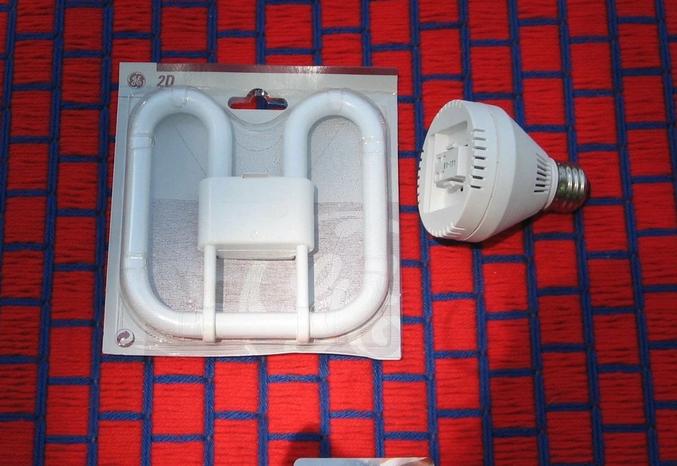 GE компактный люминесцентный расти лампа 2D CFL 21 Вт бесплатный T5 адаптер 2700K цветение - Изображение 1 из 4