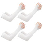 4 Pair Cooler Hands Arm Cover Thumb Hole Sleeves Ice Silk Sunscreen