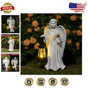 Weather-Resistant Solar Angel Outdoor Statue with Lantern - Perfect Gift Option - Picture 1 of 8