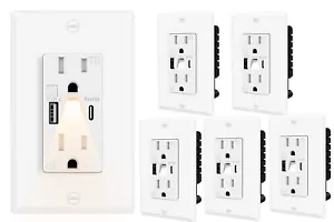 6PK 15A Luz Nocturna Alta Velocidad Salida de Pared Resistente a Manipulaciones, Placa de Pared - Imagen 1 de 22