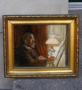 R.C. Rasmussen (1847) The artist at the easel in his studio. Ca 1890. Superb! - Picture 1 of 5