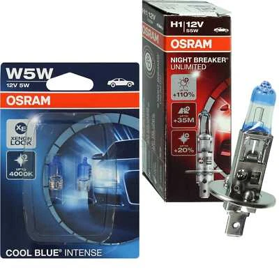 OSRAM NIGHT BREAKER UNLIMITED H1 +110% W5W COOL BLUE INTENSE SET Glühbirne Lampe - Bild 1 von 4