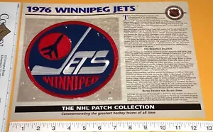 1 OFFIZIELLER 1976 WINNIPEG JETS NHL HOCKEY WILLABEE & WARD AUFNÄHER MIP - Bild 1 von 1