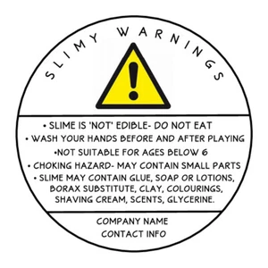 48 x 4.5cm-Personalised SLIME safety warning stickers labels - Picture 1 of 1
