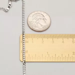 14 Karat einfarbig weißgold kubanische Halskette Kette 2,5 mm 16-24 Zoll rundes Bordstein Glied Männer Frauen - Bild 1 von 3