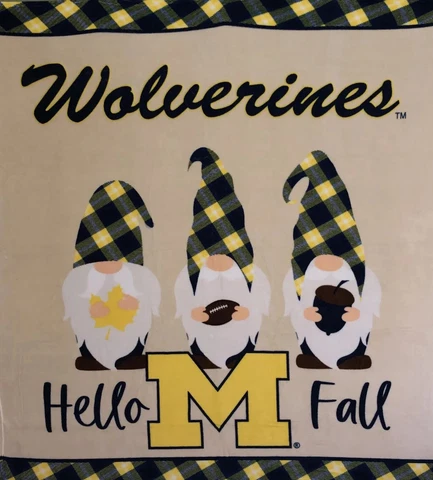 Michigan Wolverines Hello Fall 60" x 70" Super Soft Plush Throw Blanket NCAA NEW Cover