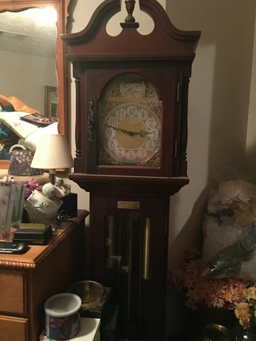 Cherry Finish & Glass Grandmother Clock ~ Excellent Condition ~ Local Pickup Cover