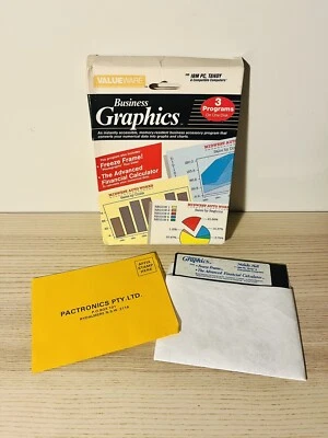 *VINTAGE* “Business Graphics” 3-in-1 PC 5.25” Software (Melody Hall, 1988) - Image 1 of 4