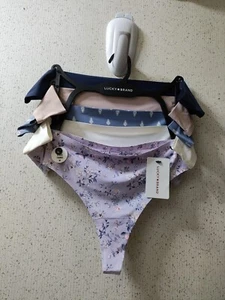Lucky Brand Thongs Panties Women's XL Floral Blue Pink 5pc Seamless - Picture 1 of 8