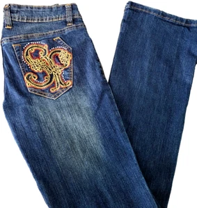 Southpole Womens Bootcut Denim Jeans Junior Size 5 Embroidery and sequins - Picture 1 of 5