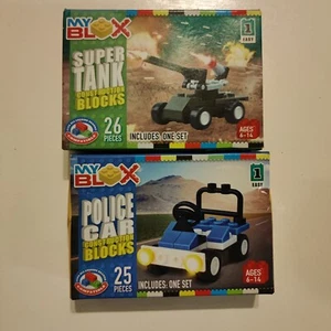 MyBlox Police Car And Tank Construction Blocks Damaged Box - Picture 1 of 6