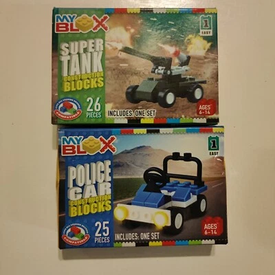 MyBlox Police Car And Tank Construction Blocks Damaged Box - Image 1 of 4