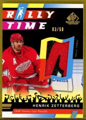 2022-23 SP Game Used Rally Time Towels #RT9 Henrik Zetterberg /50 - RED WINGS - Imagem 1 de 2