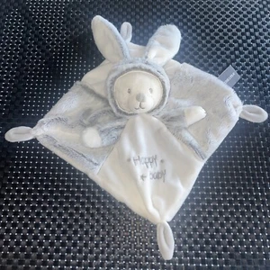 CA7 FLACHES KUSCHELTIER ECKIG ORCHESTRA BÄR HASE GRAU WEISS HAPPY BABY STERNE - Bild 1 von 4