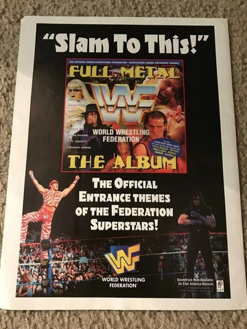 Vtg 1996 WWF FULL METAL ALBUM Poster Print Ad UNDERTAKER GOLDUST SHAWN MICHAELS Cover