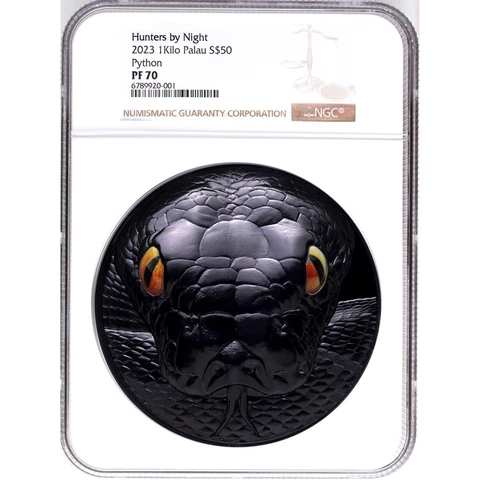 Python hunters by night 1 kilo uhr silver coin Palau 2022 Cover