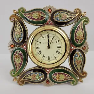 Jay Strongwater Alarm Clock Beautiful Paisley, Floral, Swarovski Crystal - Picture 1 of 11